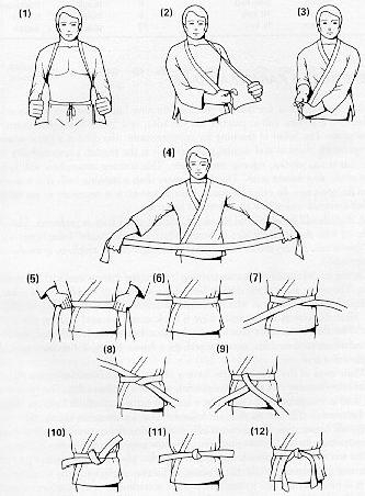 Как завязывать пояс на кимоно для карате