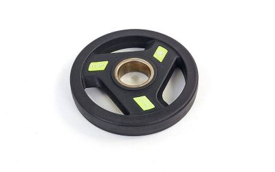 Блины (диски) полиуретановые с хватом и металлической втулкой d-51мм TA-5344- 5 5кг (черный)(Р¤РѕС‚Рѕ 1)