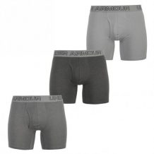 Замовити Трусы мужские Under Armour Cotton 3 Pack Boxer Shorts Mens Grey (422103-02)