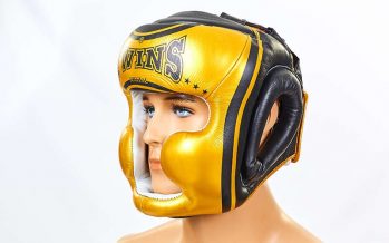 Замовити Шлем боксерский с полной защитой кожаный TWINS FHG-TW4GD-BK Золотой/Черный