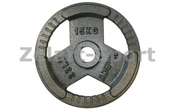 Замовити Блины (диски) стальные с хватом 52мм 15кг TA-8026-15 (отв. d-52мм, окрашенные)