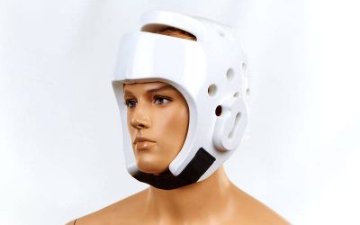 Шлем для таеквондо PU BO-2018-W WTF (р-р S-XL, белый)(Р¤РѕС‚Рѕ 1)