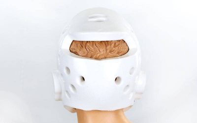 Шлем для таеквондо PU BO-2018-W WTF (р-р S-XL, белый)(Р¤РѕС‚Рѕ 4)