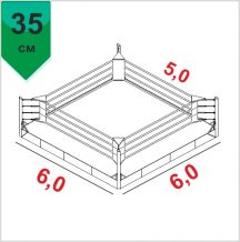 Замовити Боксерскиий ринг КЛУБНЫЙ помост 6х6х0,35м канаты 5х5м. (654353)