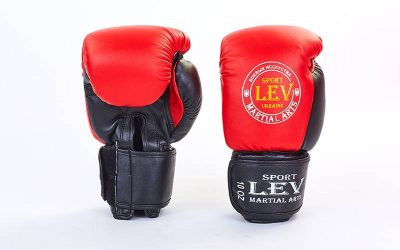 Перчатки боксерские Стрейч на липучке Лев UR LV-4280 ТОП (р-р 10-12oz, цвета в ассортименте)(Р¤РѕС‚Рѕ 1)