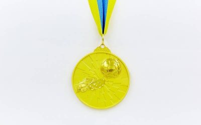 Медаль спорт. двухцветная d-6,5см Футбол C-4847 место 1-золото, 2-серебро, 3-бронза (металл, покрытие 2 тона, 56g)(Р¤РѕС‚Рѕ 3)