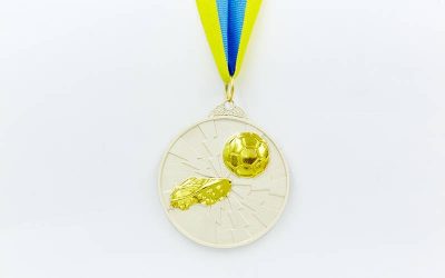 Медаль спорт. двухцветная d-6,5см Футбол C-4847 место 1-золото, 2-серебро, 3-бронза (металл, покрытие 2 тона, 56g)(Р¤РѕС‚Рѕ 4)