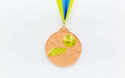 Медаль спорт. двухцветная d-6,5см Футбол C-4847 место 1-золото, 2-серебро, 3-бронза (металл, покрытие 2 тона, 56g)(Р¤РѕС‚Рѕ 5)
