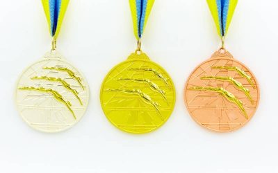 Медаль спорт. двухцветная d-6,5см Плавание C-4848 место 1-золото, 2-серебро, 3-бронза (металл, покрытие 2 тона, 56g)(Р¤РѕС‚Рѕ 1)