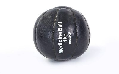Мяч медицинский (медбол) MATSA ME-0241-1 1кг (верх-кожа, наполнитель-песок, d-14см, черный)(Р¤РѕС‚Рѕ 1)