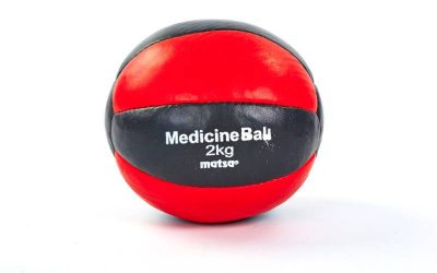 Мяч медицинский (медбол) MATSA ME-0241-2 2кг (верх-кожа, наполнитель-песок, d-16см, красно-черный)(Р¤РѕС‚Рѕ 1)