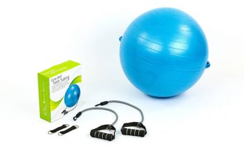 Замовити Мяч для фитнеса с эспандерами (фитбол) PS гладкий 65см FI-075T-65 (PVC,1100г,цвета в ассор,ABS-сис)