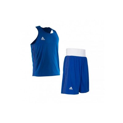 Форма для занятий боксом Adidas (шорты + майка, синяя, ADIBPLS01_CA)(Р¤РѕС‚Рѕ 1)