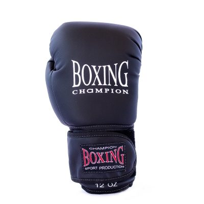 Боксерские перчатки BOXING Кожвинил Черный 6-14Oz(Р¤РѕС‚Рѕ 2)