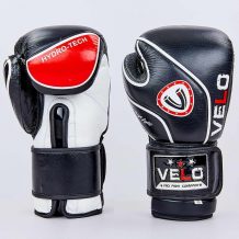 Замовити Перчатки боксерские кожаные на липучке VELO VL-8188-BK