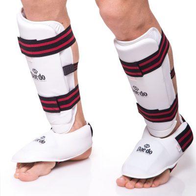 Защита для ног (голень+стопа) разбирающаяся PU DAEDO (р-р S-XL, белый) (BO-5074-W)(Р¤РѕС‚Рѕ 1)