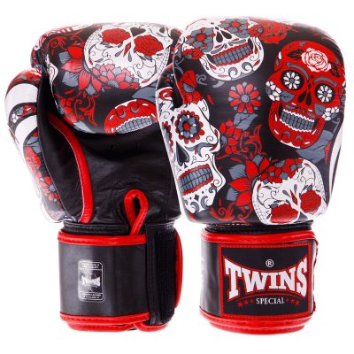 Перчатки боксерские кожаные TWINS FBGVL3-53 SKULL 10-14 унций цвета в ассортименте(Р¤РѕС‚Рѕ 1)