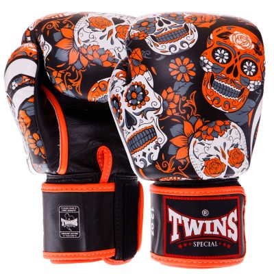 Перчатки боксерские кожаные TWINS FBGVL3-53 SKULL 10-14 унций цвета в ассортименте(Р¤РѕС‚Рѕ 2)