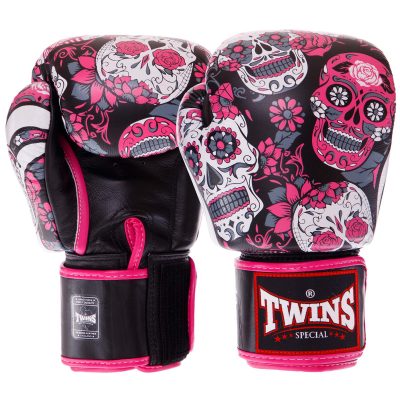 Перчатки боксерские кожаные TWINS FBGVL3-53 SKULL 10-14 унций цвета в ассортименте(Р¤РѕС‚Рѕ 3)