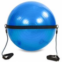 Замовити Мяч для фитнеса с эспандерами (фитбол) PS гладкий 75см FI-0702B-75 (PVC,1500г,цвета в ассор,ABS-сис)