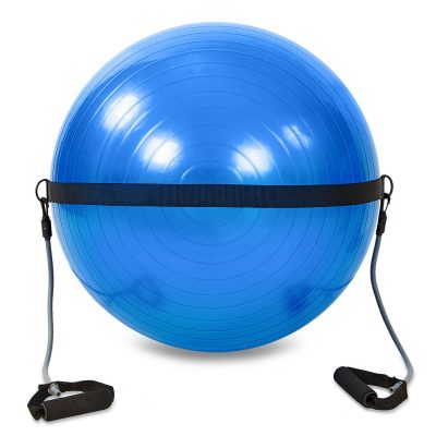 Мяч для фитнеса с эспандерами (фитбол) PS гладкий 65см FI-0702B-65 (PVC,1100г,цвета в ассор,ABS-сис)(Р¤РѕС‚Рѕ 1)