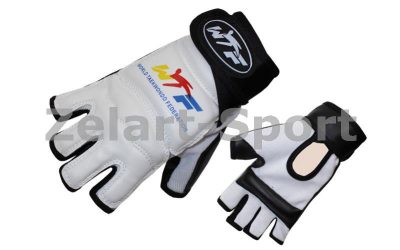 Накладки (перчатки) для таеквондо с фиксатором запястья PU+PL BO-4464-W WTF (р-р S-XL, белый)(Р¤РѕС‚Рѕ 1)