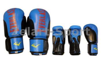 Замовити Перчатки боксерские Кожа ELAST BO-6161-B (р-р 10-12oz, синий)