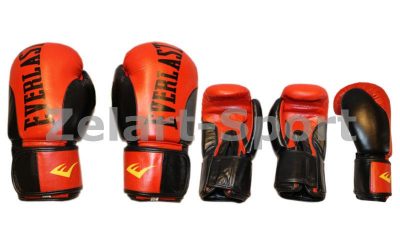 Перчатки боксерские Кожа ELAST BO-6161-R (р-р 10-12oz, красный)(Р¤РѕС‚Рѕ 1)