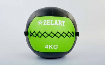 Замовити Мяч медицинский (волбол) WALL BALL FI-5168-4 4кг (PU, наполнитель-метал. гранулы, d-33см, зеленый)