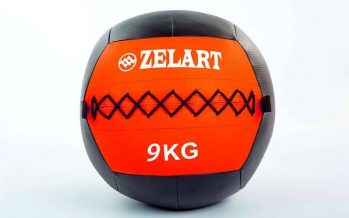 Замовити Мяч медицинский (волбол) WALL BALL FI-5168-9 9кг (PU, наполнитель-метал. гранулы, d-33см, красный)