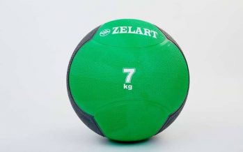 Замовити Мяч медицинский (медбол) FI-5121-7 7кг (резина, d-28,5см, зеленый-черный)