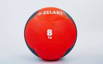 Замовити Мяч медицинский (медбол) FI-5121-8 8кг (резина, d-28,5см, красный-черный)