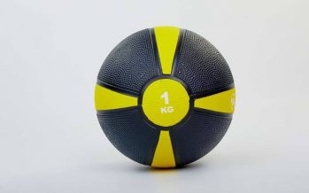Замовити Мяч медицинский (медбол) FI-5122-1 1кг (резина, d-19см, черный-желтый)