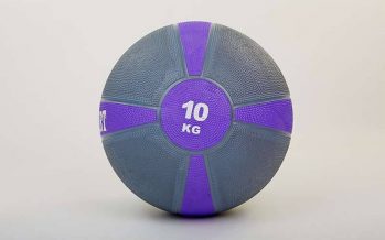 Замовити Мяч медицинский (медбол) FI-5122-10 10кг (резина, d-28,5см, серый-фиолетовый)