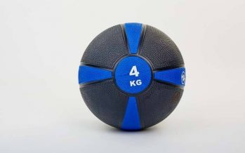 Замовити Мяч медицинский (медбол) FI-5122-4 4кг (резина, d-21,5см, черный-синий)