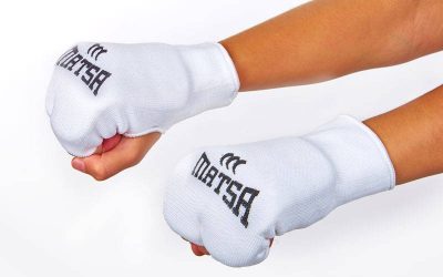 Накладки (перчатки) для карате Х-б+эластан (S M L XL белый) (MA-0009-W)(Р¤РѕС‚Рѕ 1)