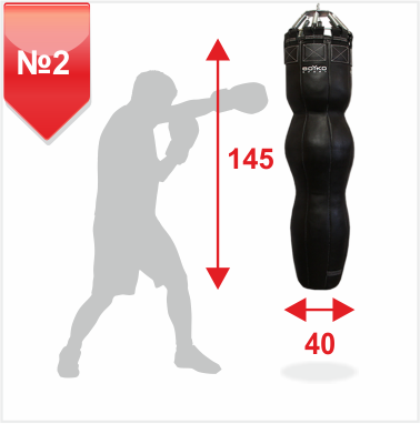  Боксерский мешок «СИЛУЭТ» №2 РЕМЕННАЯ КОЖА (DGSW2)(Р¤РѕС‚Рѕ 1)