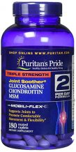 Замовити Витаминный комплекс для суставов Puritans Pride Glucosamine MSM Triple Strength (180 Таблеток)