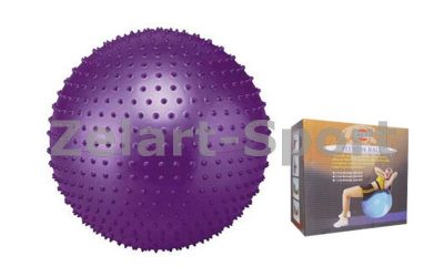 Мяч для фитнеса (фитбол) ZEL массажный 55см FI-1986-55 (PVC, 900г, цвета в ассортименте,ABS-система)(Фото 1)