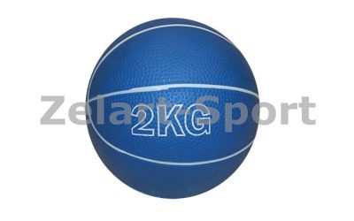 Мяч медицинский (медбол) SC-8407-2,0 2кг (верх-резина, наполнитель-песок, d-13см, синий)(Фото 1)