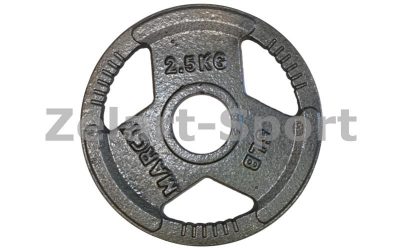 Блины (диски) стальные с хватом 52мм 2,5кг TA-8026-2,5 (отв. d-52мм, окрашенные)(Фото 1)