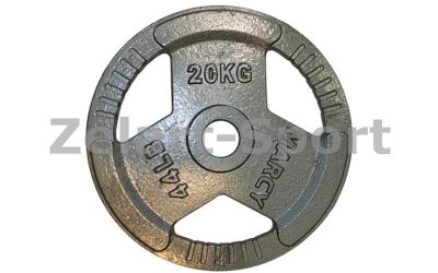 Блины (диски) стальные с хватом 52мм 20кг TA-8026-20 (отв. d-52мм, окрашенные)(Р¤РѕС‚Рѕ 1)