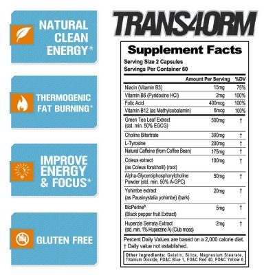 Капсулы для сжигания жира EVLution Nutrition Trans4orm (120 капсул)(Р¤РѕС‚Рѕ 5)