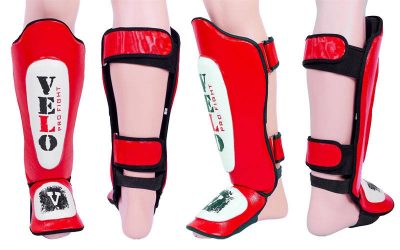 Защита для ног (голень+стопа) Кожа VELO ULI-7021-R (р-р S-XL, красный)(Р¤РѕС‚Рѕ 1)