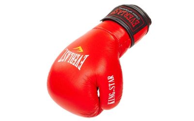 Перчатки боксерские кожаные на липучке ELAST BO-4748-R (р-р 8-12 oz, красный)(Р¤РѕС‚Рѕ 2)