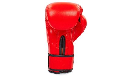 Перчатки боксерские кожаные на липучке ELAST BO-4748-R (р-р 8-12 oz, красный)(Р¤РѕС‚Рѕ 4)