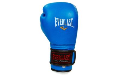 Перчатки боксерские кожаные на липучке ELAST BO-4748-B (р-р 8-10oz, синий)(Р¤РѕС‚Рѕ 2)