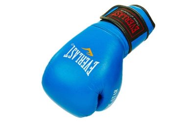 Перчатки боксерские кожаные на липучке ELAST BO-4748-B (р-р 8-10oz, синий)(Р¤РѕС‚Рѕ 3)