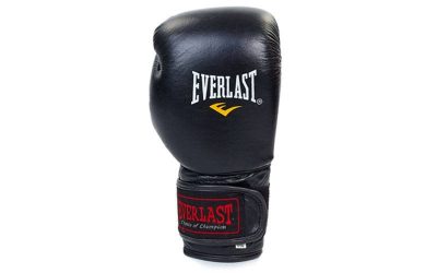 Перчатки боксерские кожаные на липучке ELAST BO-4748-BK (р-р 10-12 oz, черный)(Р¤РѕС‚Рѕ 2)