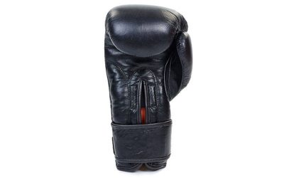 Перчатки боксерские кожаные на липучке ELAST BO-4748-BK (р-р 10-12 oz, черный)(Р¤РѕС‚Рѕ 4)